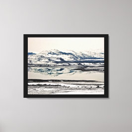IMPRESSÃO EM TELA REFLEXOS DE ESPELHO DE INVERNO NO LAGO MONO, CA