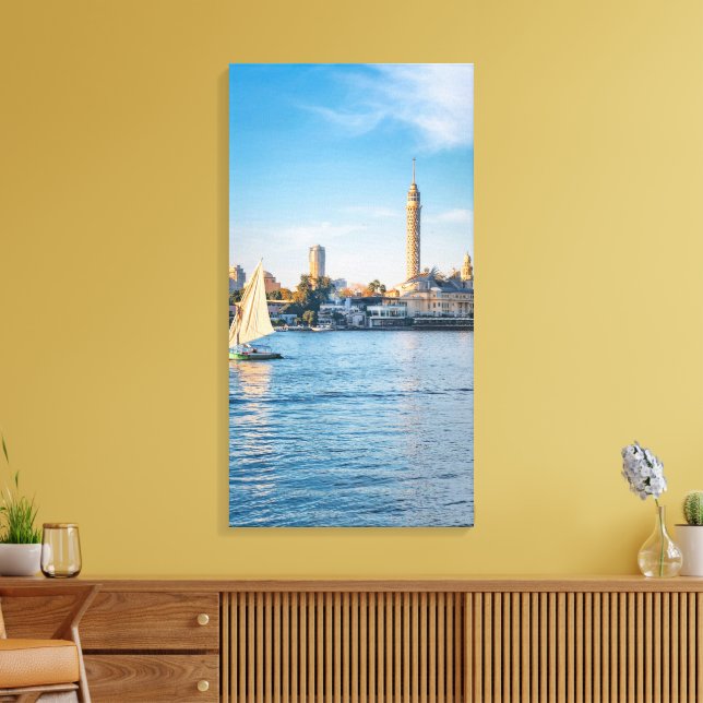 Impressão Em Tela Reflexos do Nilo sob a Torre do Cairo (Insitu(Sala de estar))