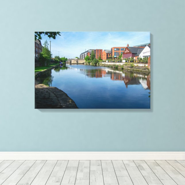 Impressão Em Tela Reflexos no Canal, Wakefield (Insitu(piso de madeira))