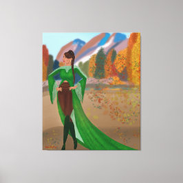 Impressão Em Tela Regal no outono | Linda Mulher Negra