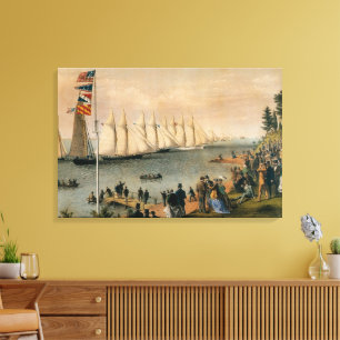 Impressão Em Tela Regata do Vintage Maritime New York Yacht Club