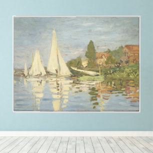 Impressão Em Tela Regatas em Argenteuil, pintura a óleo, Claude Mone