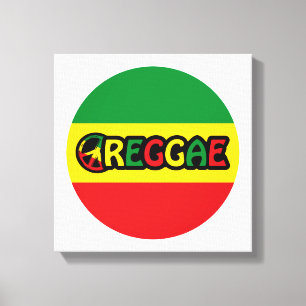 Impressão Em Tela Reggae design com cores de sinalizador reggae