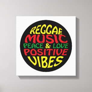 Impressão Em Tela Reggae design com declarações e citações positivas