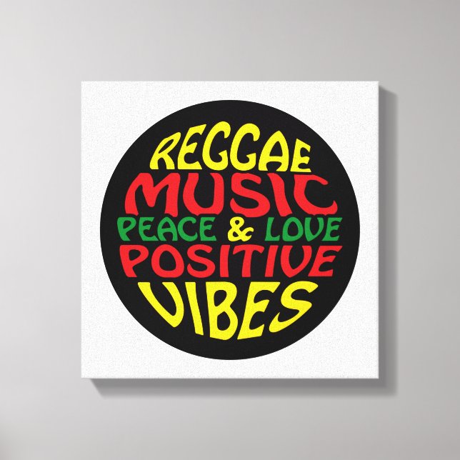 Impressão Em Tela Reggae design com declarações e citações positivas (Frente)