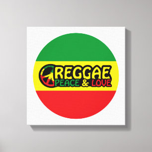 Impressão Em Tela Reggage art com palavras positivas Peace and Love