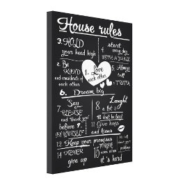 Impressão Em Tela Regras da Casa