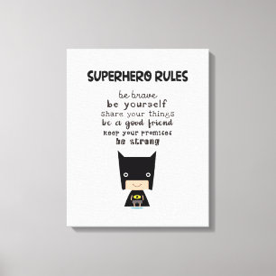 Impressão Em Tela Regras de Super-Herói