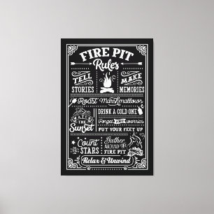 Impressão Em Tela Regras do Ponto de Fogo - bege