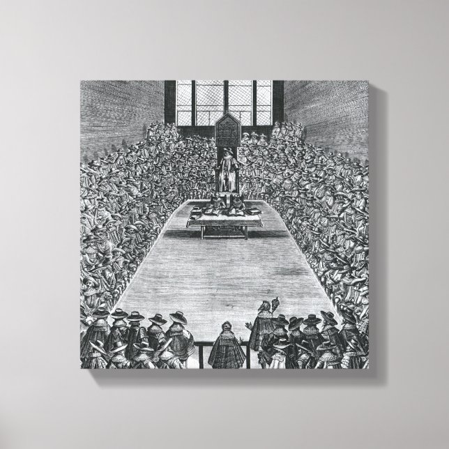 Impressão Em Tela Rei James I nas Casas do Parlamento, 1624 (Frente)