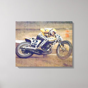 Impressão Em Tela "Rei" Kenny Roberts, na ação na bicicleta da