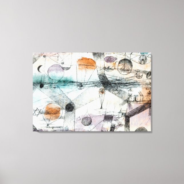 Impressão Em Tela Reino de Air Paul Klee Abstrato Expressionista (Frente)