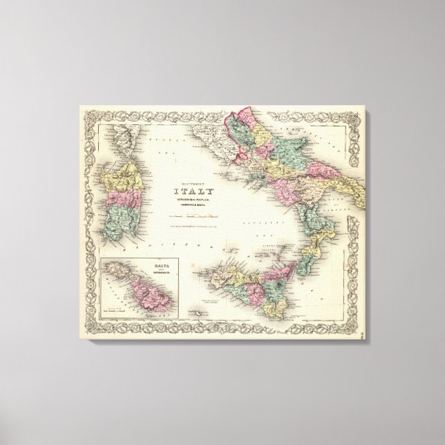 Impressão Em Tela Reino de Nápoles, na Itália meridional (Frente)