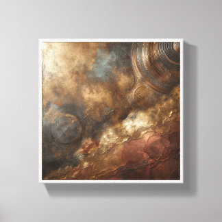 Impressão Em Tela Relevo Metálico Abstrato de Luxo - Cobre Industria