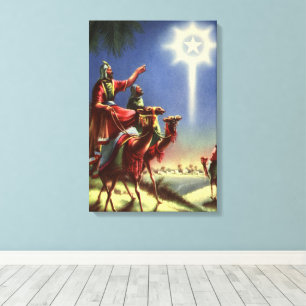 Impressão Em Tela Religião Vintage, Sábios com Estrela de Belém