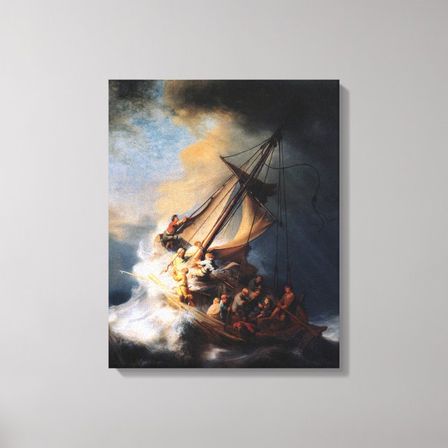 Impressão Em Tela Rembrandt - A Tempestade do Mar da Galileia (Frente)