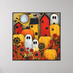 Impressão Em Tela Remendo de Halloween de Arte Popular Caprichosa