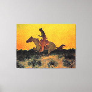 Impressão Em Tela Remington - Contra o pôr do sol, belas artes