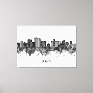 Impressão Em Tela Reno Nevada Skyline BW