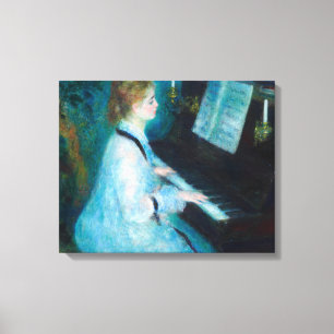 Impressão Em Tela Renoir Mulher na Pintura Piano de Belas Artes