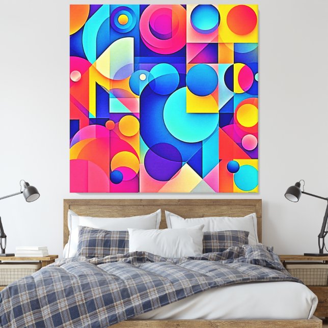 Impressão Em Tela Reprodução de Forma Vibrante (Insitu(Quarto))