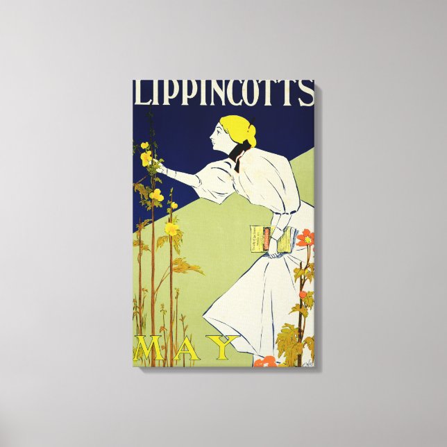 Impressão Em Tela Reprodução de um poster publicando "Lippincott's (Frente)