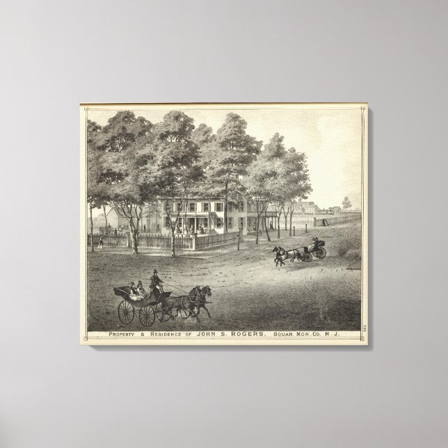 Impressão Em Tela Residência de John S Rogers em Manasquan, NJ (Frente)