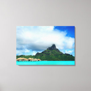 Impressão Em Tela Resort tropical em Bora Bora panorama em tela