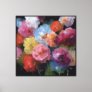Impressão Em Tela Resplendor de Veludo Floral Abstrata em Tela