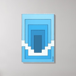 Impressão Em Tela Retângulo Abstrato em Azul 