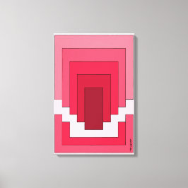 Impressão Em Tela Retângulo Abstrato em Vermelho