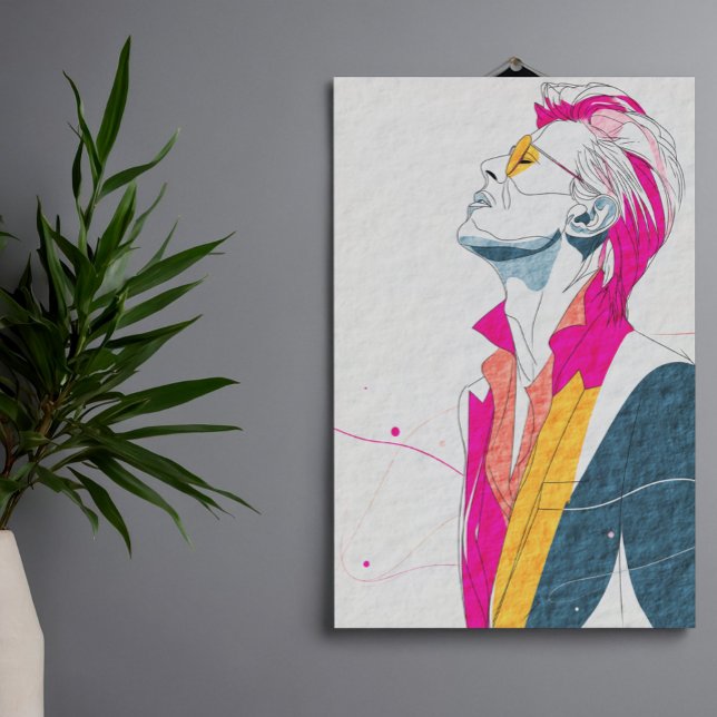 Impressão Em Tela Retrato Abstrato | David Bowie (Criador carregado)