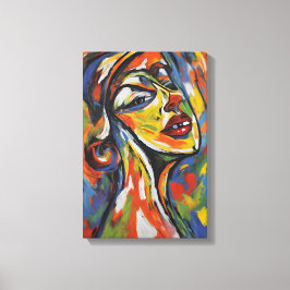 Impressão Em Tela Retrato Abstrato Negrito - Arte Expressionista
