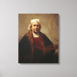 Impressão Em Tela Retrato Automático Rembrandt com Dois Círculos