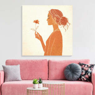 Impressão Em Tela Retrato Boho Feminino