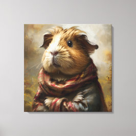 Impressão Em Tela Retrato Clássico De Um Porco-Guiné