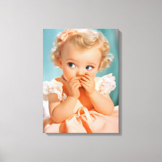 Impressão Em Tela Retrato da Baby Girl dos anos 50