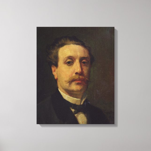 Impressão Em Tela Retrato da Cara de Maupassant 1876 (Frente)