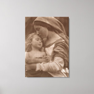 Impressão Em Tela Retrato da mãe e da criança (foto do sepia)