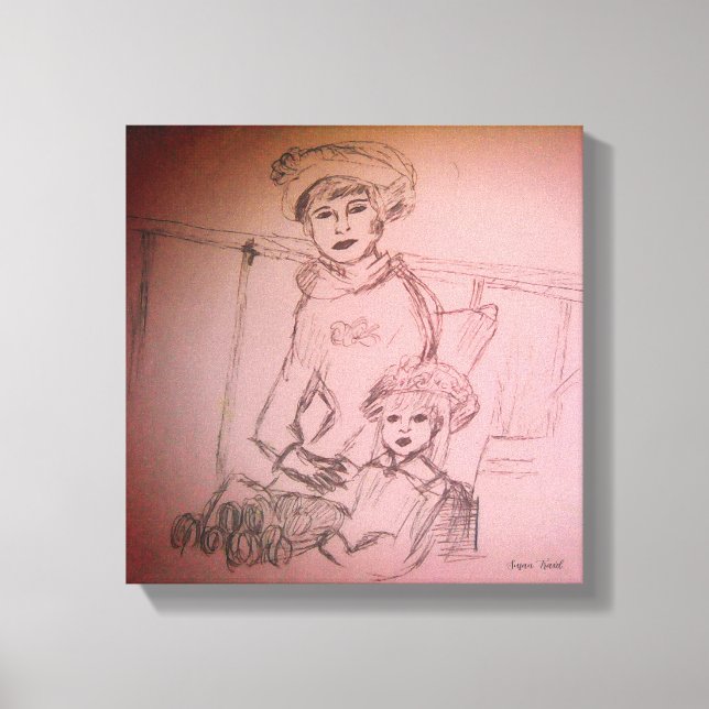 Impressão Em Tela retrato da mãe e da filha (Frente)