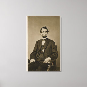 Impressão Em Tela Retrato de Abraham Lincoln (1809-65) (foto de b/w)