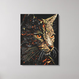 Impressão Em Tela Retrato de abstrato de gato