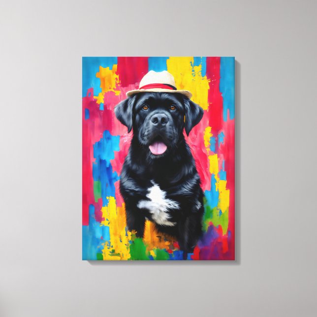 Impressão Em Tela Retrato de Arte Cane Corso Pop (Frente)