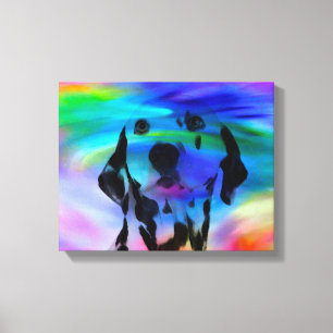 Impressão Em Tela Retrato de Arte com Cor de Água do Cão Dalmático