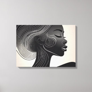 Impressão Em Tela Retrato de Arte de Linha Minimalista
