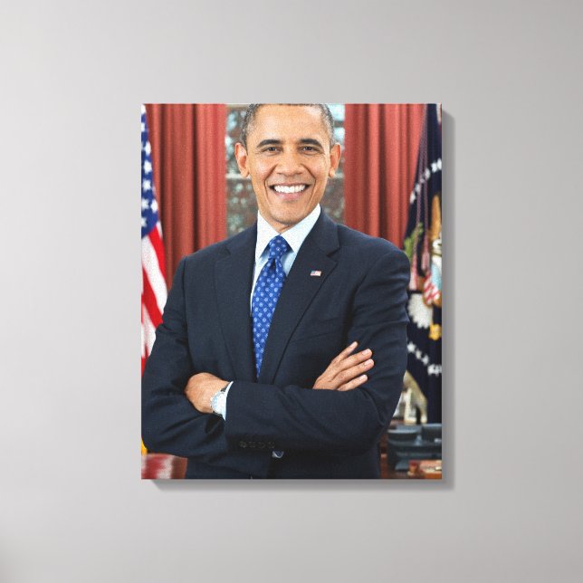Impressão Em Tela Retrato de Barack Obama (Frente)