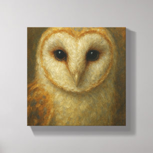 Impressão Em Tela Retrato de Barn Owl - Natureza Realista da Vida Se