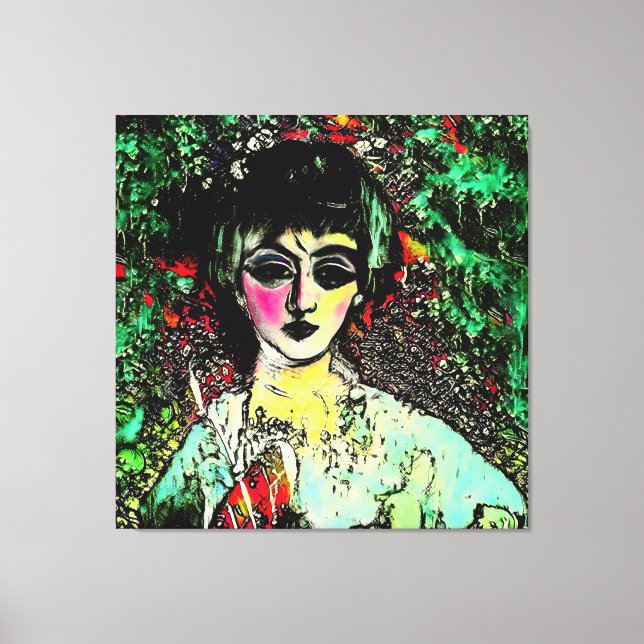 Impressão Em Tela Retrato de Beleza Gótica (Frente)