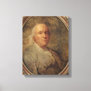 Impressão Em Tela Retrato de Benjamin Franklin, c.1780