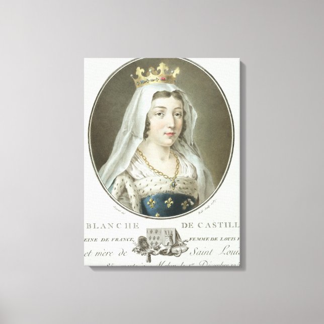 Impressão Em Tela Retrato de Blanche de Castille (1185-1252), gravid (Frente)